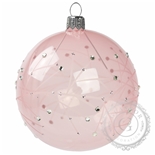 Transparente rosa Glaskugel mit sanfte Zweige Dekor Transparente rosa Glaskugel mit sanfte Zweige Dekor